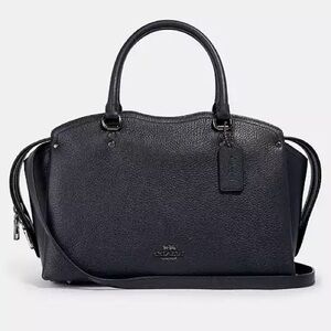 COACH Drew Satchel All Black With Gunmetal Hardware